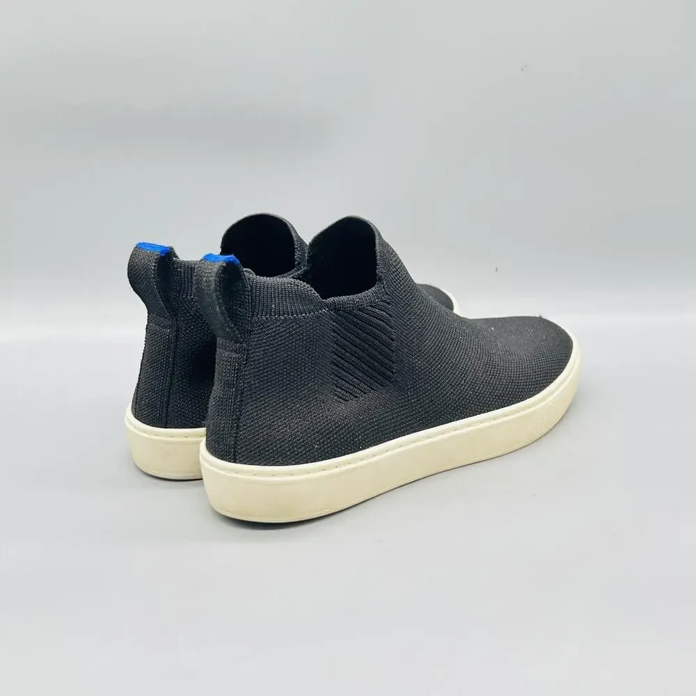 Rothy's Shoes Womens 6.5 Black Knit Slip On Mid Top Sneakers Comfort Casual